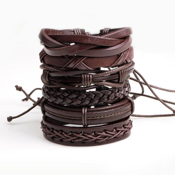 6pcs/lot handmade braided men multilayer casual bracelets bangles black pu leather men's bracelet stylish jewelry accessories, Golden;silver
6pcs/lot handmade braided men multilayer casual bracelets bangles black pu leather men's bracelet stylish jewelry accessories, Golden;silver