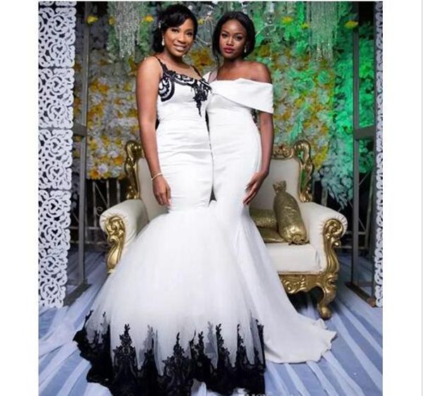 black white african women wedding dresses mermaid style 2019 applique ruched tulle satin wedding dress bridal gowns plus size
black white african women wedding dresses mermaid style 2019 applique ruched tulle satin wedding dress bridal gowns plus size