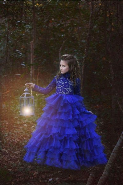 new a line royal blue girl pageant dresses with tiered long sleeves high neck organza flower girl dress kids formal wear, White;red
new a line royal blue girl pageant dresses with tiered long sleeves high neck organza flower girl dress kids formal wear, White;red
