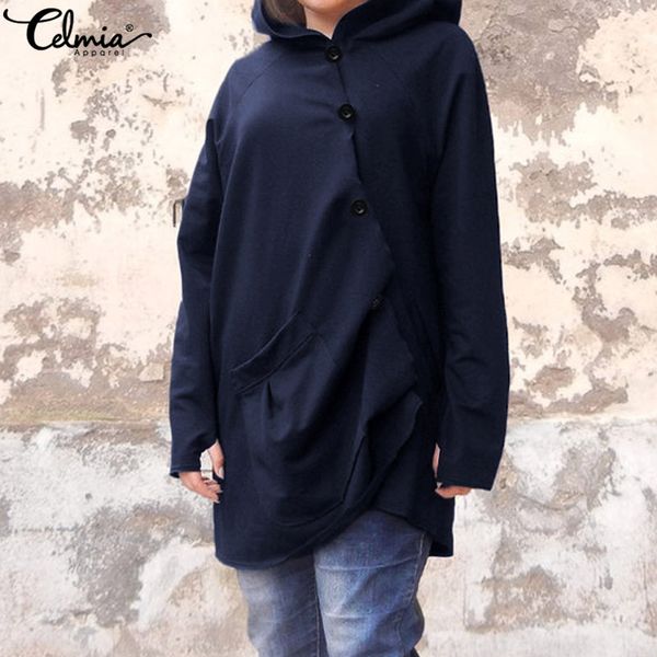 2019 winter hoodies celmia women asymmetrical jackets sweatshirts casual loose buttons tracksuits long hooded coats plus size, Black;brown
2019 winter hoodies celmia women asymmetrical jackets sweatshirts casual loose buttons tracksuits long hooded coats plus size, Black;brown