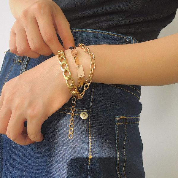 diezi one set hip hop vintage gold silver link chain chunky bracelet set for women punk boho men bangle jewelry 2019 gift, Black
diezi one set hip hop vintage gold silver link chain chunky bracelet set for women punk boho men bangle jewelry 2019 gift, Black