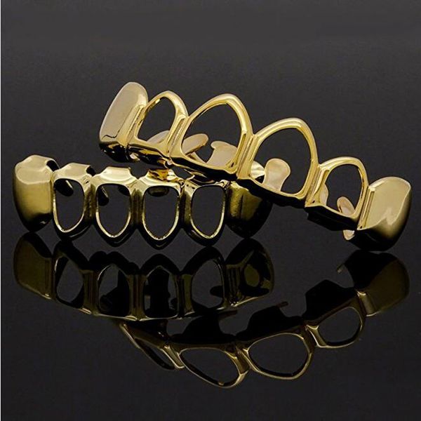 hip hop grillz punk men women street fashion gold silver plated dental grills hollow out copper 2-piece set teeth grills jewelry, Black
hip hop grillz punk men women street fashion gold silver plated dental grills hollow out copper 2-piece set teeth grills jewelry, Black