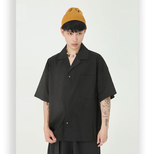 male vintage fashion korea japan style black white shirt men summer new short sleeve casual loose shirt, White;black
male vintage fashion korea japan style black white shirt men summer new short sleeve casual loose shirt, White;black