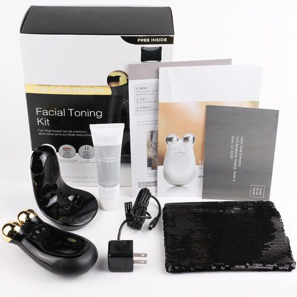 

nuface trinity pro face massager beauty 22k gold edition black gold with retails package and dhl