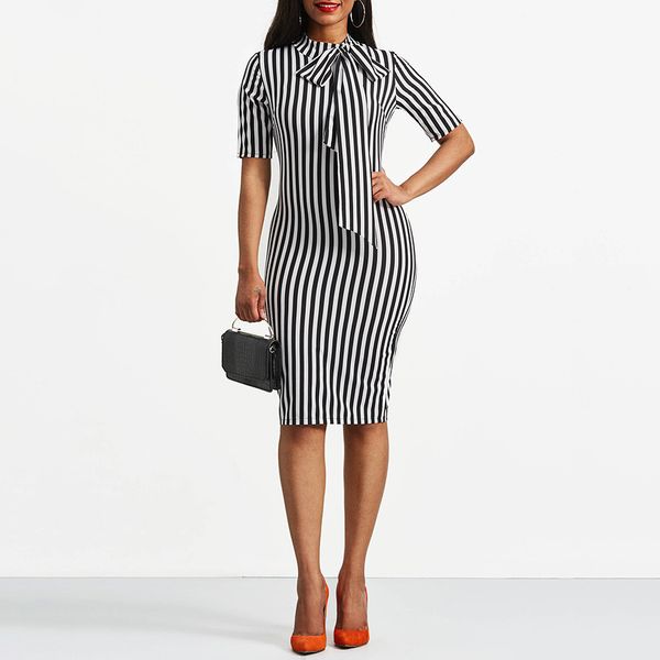 clocolor vintage dress spring autumn retro pin up bodycon office ladies clothing work bowtie plus size pencil midi striped dress, Black;gray
clocolor vintage dress spring autumn retro pin up bodycon office ladies clothing work bowtie plus size pencil midi striped dress, Black;gray
