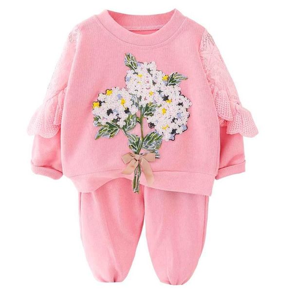 2020 spring new baby girls clothing sets girl fashion flower lace t-shirt + pants 2 pieces children clothes, White
2020 spring new baby girls clothing sets girl fashion flower lace t-shirt + pants 2 pieces children clothes, White