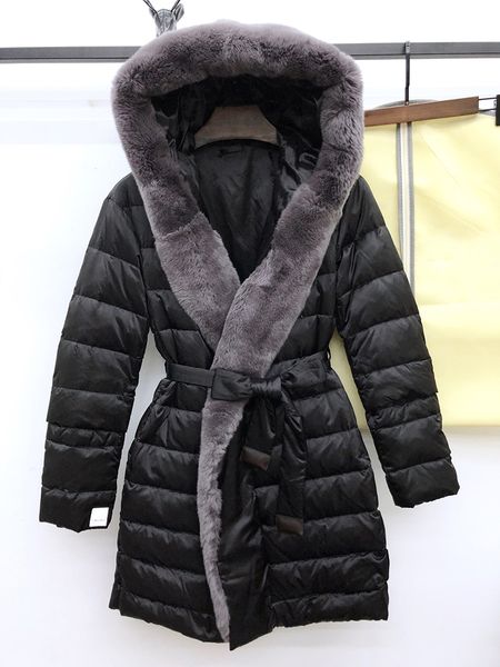women's down parkas jacket loose long winter outdoor clothing thick warm 2019 new ski suit european authentic hooded rex rabbit fur hoo, Black
women's down parkas jacket loose long winter outdoor clothing thick warm 2019 new ski suit european authentic hooded rex rabbit fur hoo, Black