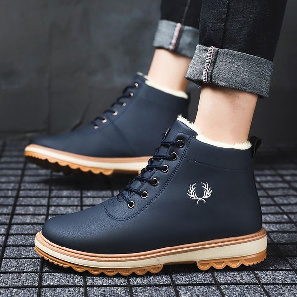 2019 men's shoes winter plus velvet high to help casual cotton shoes warm men's fashion wild tooling winter boots, Black
2019 men's shoes winter plus velvet high to help casual cotton shoes warm men's fashion wild tooling winter boots, Black