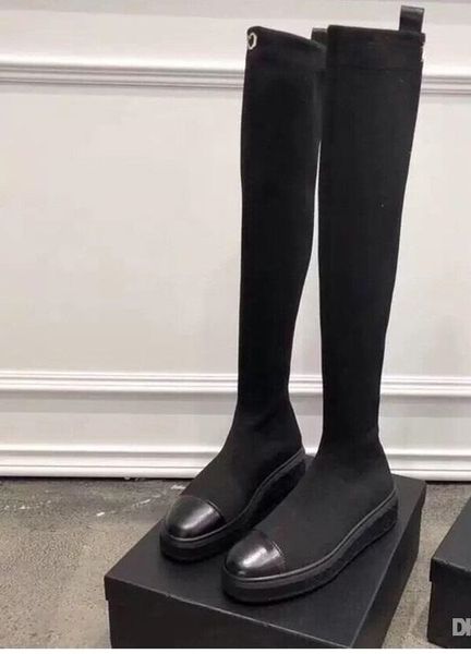 women elastic knitted knee high sock boots fashion winter half knight boots flat platform western motorcycle martin boots,35-40, Black
women elastic knitted knee high sock boots fashion winter half knight boots flat platform western motorcycle martin boots,35-40, Black