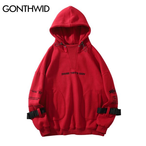 gonthwid sleeve buckle ribbons embroidery letters fleece hooded sweatshirts pullover hoodies streetwear hip hop casual fashion, Black
gonthwid sleeve buckle ribbons embroidery letters fleece hooded sweatshirts pullover hoodies streetwear hip hop casual fashion, Black
