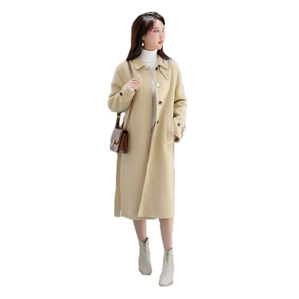 woolen coat women yellow green blue fashion loose wool jacket 2019 winter new long sleeve lapel slim long blends feminina lr444, Black
woolen coat women yellow green blue fashion loose wool jacket 2019 winter new long sleeve lapel slim long blends feminina lr444, Black