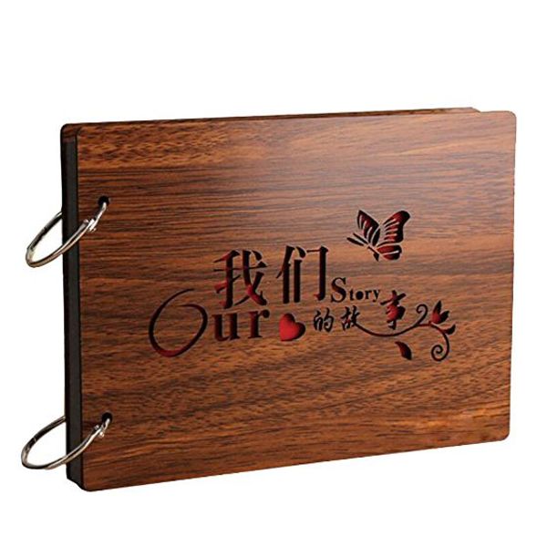 new diy p wood cover anniversary scrapbook 8 x 6 inches self-adhesive picture with black pages for wedding guest
new diy p wood cover anniversary scrapbook 8 x 6 inches self-adhesive picture with black pages for wedding guest