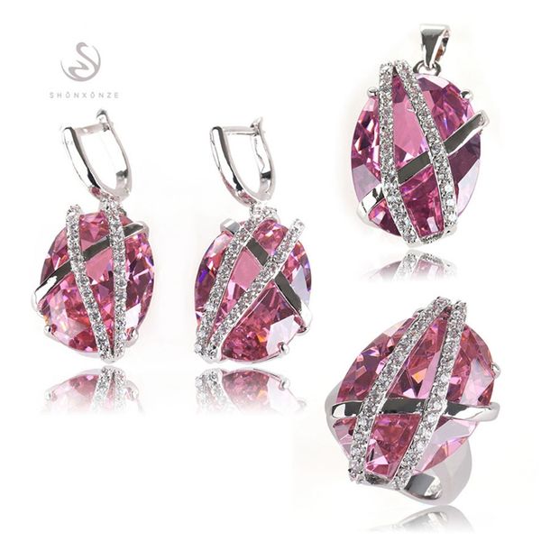 shunxunze big explosion models wedding jewelry sets (ring/earring/pendant) for women pink cubic zirconia rhodium plated r528set size 6 - 13, Silver
shunxunze big explosion models wedding jewelry sets (ring/earring/pendant) for women pink cubic zirconia rhodium plated r528set size 6 - 13, Silver