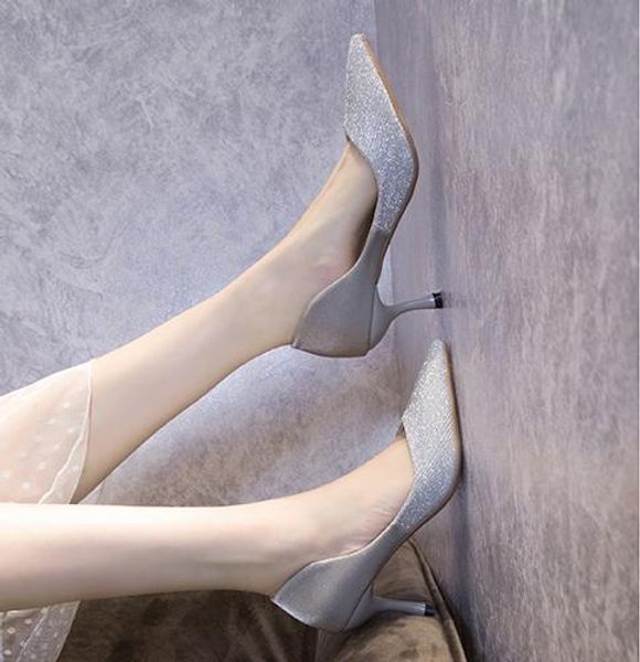 2019 women's shoes in spring and autumn with new style high heel fine heel pointed end sequined cloth@4073, Black
2019 women's shoes in spring and autumn with new style high heel fine heel pointed end sequined cloth@4073, Black