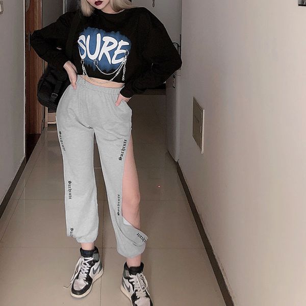 women's pants & capris women harem black casual high waist side open loose trousers femme summer clothing, Black;white
women's pants & capris women harem black casual high waist side open loose trousers femme summer clothing, Black;white
