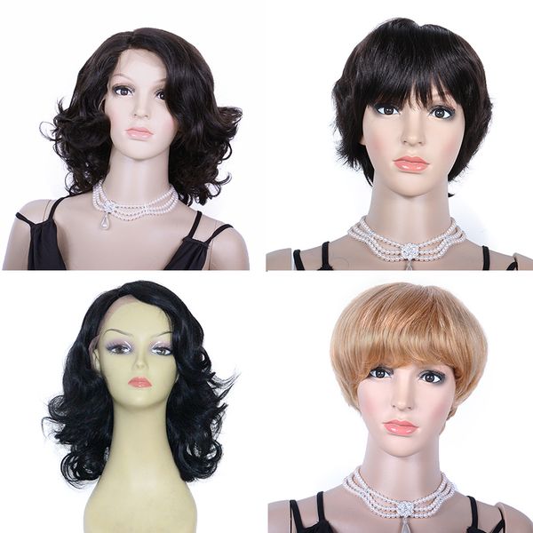 short human hair wigs #60 blonde lace front wig short wavy machine made wigs brazilian remy pre plucked for fashion wowebony, Black;brown
short human hair wigs #60 blonde lace front wig short wavy machine made wigs brazilian remy pre plucked for fashion wowebony, Black;brown