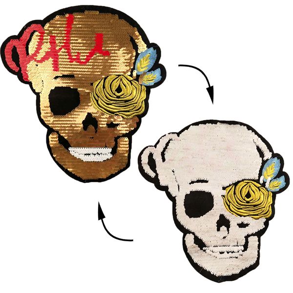 embroidery sequined reversed skull patches for jackets,embroidered flowers skull badges appliques for jeans,patches for clothing a70, Black
embroidery sequined reversed skull patches for jackets,embroidered flowers skull badges appliques for jeans,patches for clothing a70, Black
