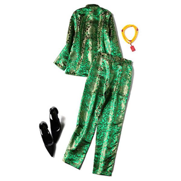 fashion suit women's suit winter new green tang embroidery personality casual chinese style two-piece set autumn tide, White
fashion suit women's suit winter new green tang embroidery personality casual chinese style two-piece set autumn tide, White