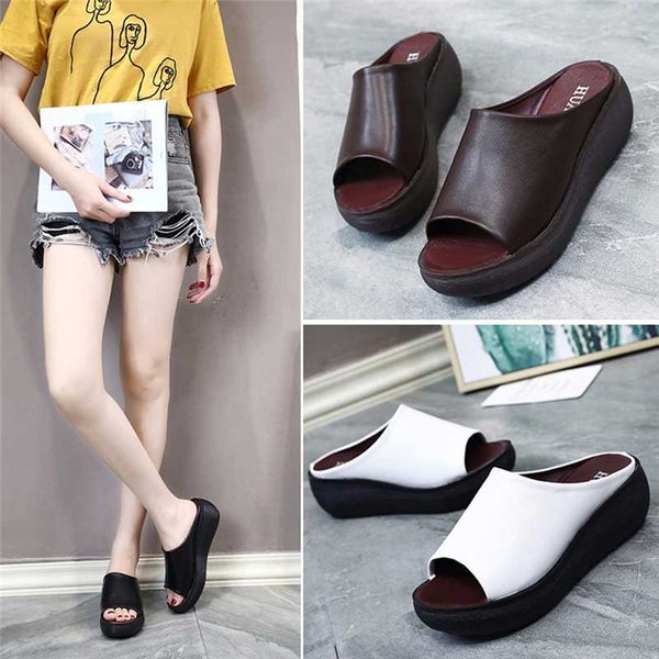summer women slipper wedges leather slip on casual beach slides platform ladies shoes height increasing chunky zapatos de mujer, Black
summer women slipper wedges leather slip on casual beach slides platform ladies shoes height increasing chunky zapatos de mujer, Black