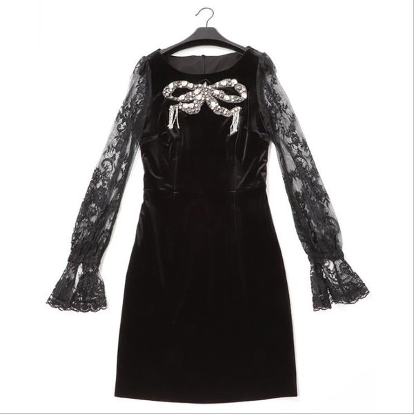 european and american women's summer 2019 new style bud silk long sleeve heavy hammer bead black fashion dress, Black;gray
european and american women's summer 2019 new style bud silk long sleeve heavy hammer bead black fashion dress, Black;gray