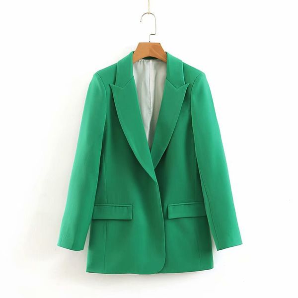 women fashion solid green notched blazer long sleeve pockets decorate elegant female office wear basic blusas, White;black
women fashion solid green notched blazer long sleeve pockets decorate elegant female office wear basic blusas, White;black