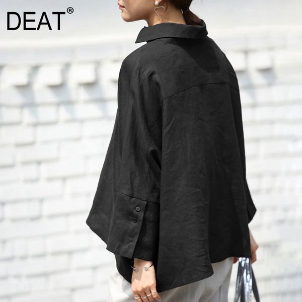 deat 2019 spring new linen material women's all-match shirt bat sleeve long sleeve single-breasted plus size shirt qf348, Black;brown
deat 2019 spring new linen material women's all-match shirt bat sleeve long sleeve single-breasted plus size shirt qf348, Black;brown