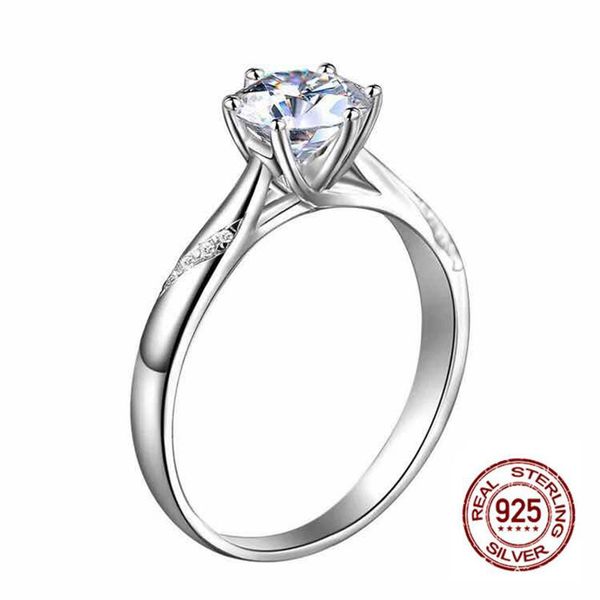 

amazing 1.0ct 6.5mm created moissanite fire color weeding ring solid silver engagement ring set for women,wholesale drop sh, Slivery;golden