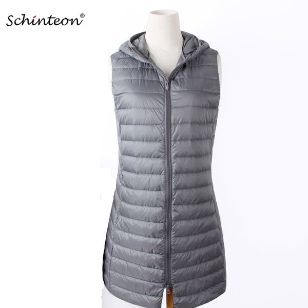 schinteon women ultra light down vest with hood casual long slim white duck down bottoming vest new arrival 2019, Black
schinteon women ultra light down vest with hood casual long slim white duck down bottoming vest new arrival 2019, Black
