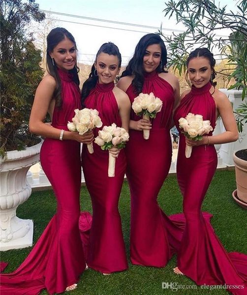halter slim mermaid simple bridesmaids dresses backless customized sleeveless guest ladies party gowns guest gowns maid of honor dress, White;pink
halter slim mermaid simple bridesmaids dresses backless customized sleeveless guest ladies party gowns guest gowns maid of honor dress, White;pink