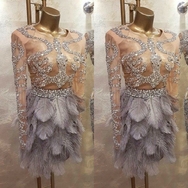 great gatsby feather 2020 cocktail dresses long sleeve beading short prom evening gowns yousef aljasmi party occasion dress, Black
great gatsby feather 2020 cocktail dresses long sleeve beading short prom evening gowns yousef aljasmi party occasion dress, Black