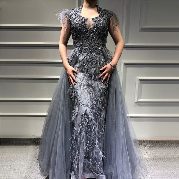 dubai luxury crystal beaded feathers evening dresses 2019 mermaid evening gowns new designer prom dresses vestidos de gala, Black;red
dubai luxury crystal beaded feathers evening dresses 2019 mermaid evening gowns new designer prom dresses vestidos de gala, Black;red