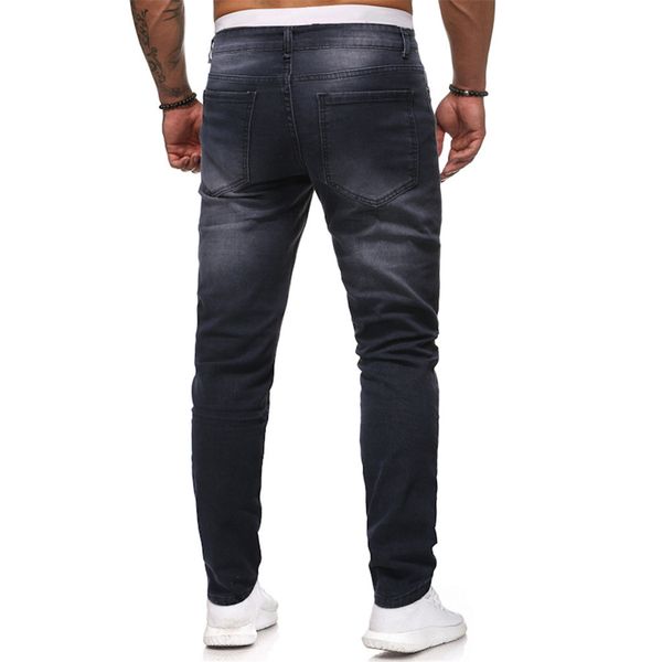 men's fashion casual vintage elastic wash disstressed denim slim trousers jeans, Blue
men's fashion casual vintage elastic wash disstressed denim slim trousers jeans, Blue