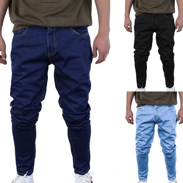new men's fashion slim jean pencil pants men straight stretch jeans solid midweight pants elastic long plus size skinny trousers, Blue
new men's fashion slim jean pencil pants men straight stretch jeans solid midweight pants elastic long plus size skinny trousers, Blue