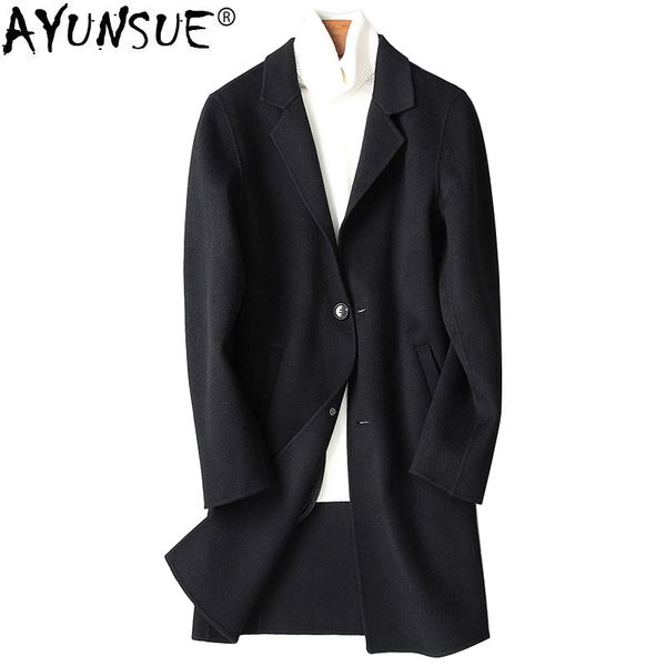 ayunsue double-sided 100% wool coat men spring autumn long jacket windbreaker mens coats and jackets abrigo hombre kj1550, Black
ayunsue double-sided 100% wool coat men spring autumn long jacket windbreaker mens coats and jackets abrigo hombre kj1550, Black