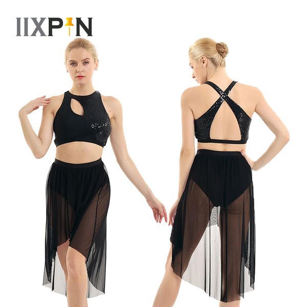 women latin dance dress lyrical costume outfits asymmetrical shiny sequins sleeveless tank crop with high-low mesh skirt, Black;red
women latin dance dress lyrical costume outfits asymmetrical shiny sequins sleeveless tank crop with high-low mesh skirt, Black;red
