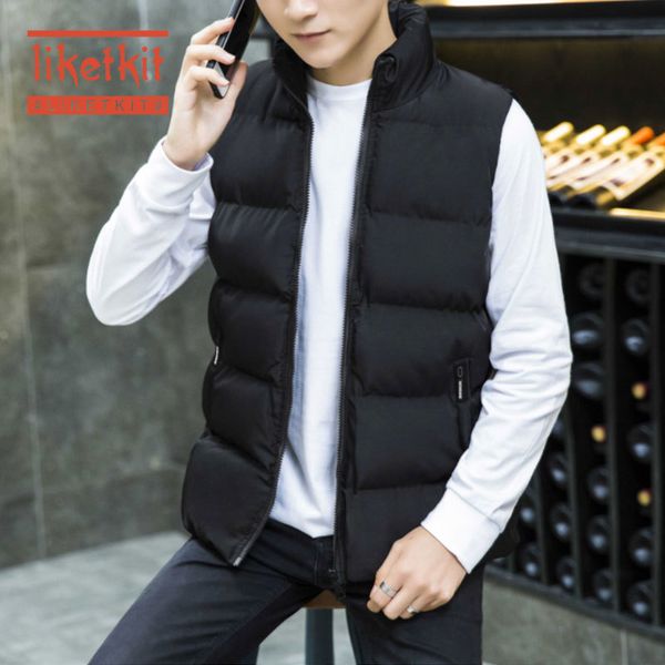 liketkit mens sleeveless jackets 2019 solid stand collar slim thick coats male cotton padded vest winter lightweight waistcoat, Black
liketkit mens sleeveless jackets 2019 solid stand collar slim thick coats male cotton padded vest winter lightweight waistcoat, Black