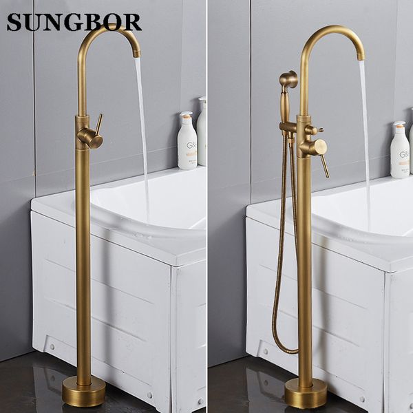 matte black solid brass bathroom floor mounted standing bathtub faucet single handle mixer tap with handheld shower head ld-8119
matte black solid brass bathroom floor mounted standing bathtub faucet single handle mixer tap with handheld shower head ld-8119