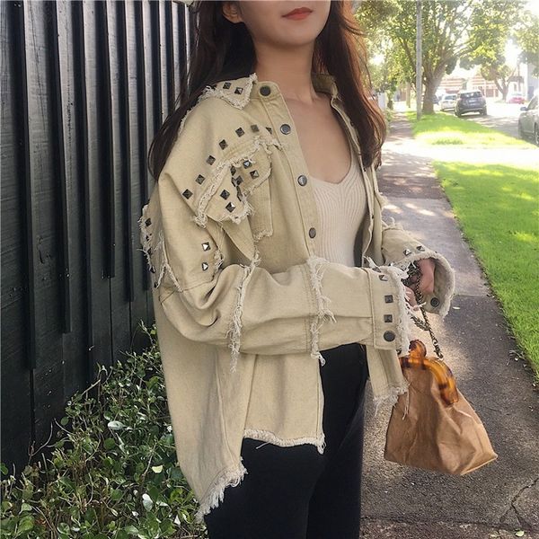 new coat women spliced jean denim coat jackets vintage spring autumn 9ct0044, Black;brown
new coat women spliced jean denim coat jackets vintage spring autumn 9ct0044, Black;brown