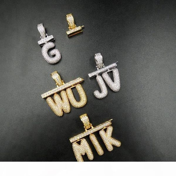 latest a-z hip hop bubble letter pendant necklace iced out micro pave zircon custom name necklace, Silver
latest a-z hip hop bubble letter pendant necklace iced out micro pave zircon custom name necklace, Silver