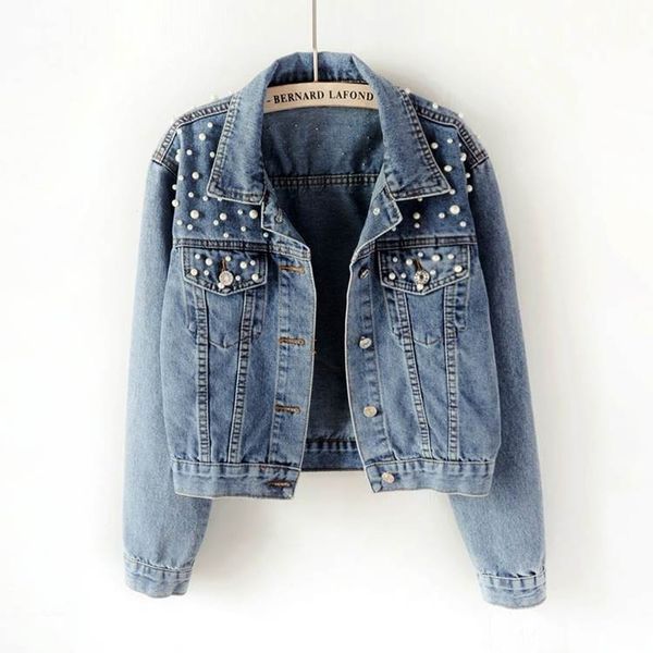 yocalor vintage pearl beading short denim jacket women white wash long sleeve casual jean jackets plus size bomber denim coat, Black;brown
yocalor vintage pearl beading short denim jacket women white wash long sleeve casual jean jackets plus size bomber denim coat, Black;brown