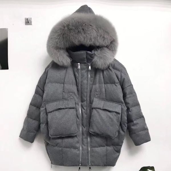 ailegogo winter women real fur collar white duck down parkas slim hooded jackets warm snow down gray coat, Black
ailegogo winter women real fur collar white duck down parkas slim hooded jackets warm snow down gray coat, Black