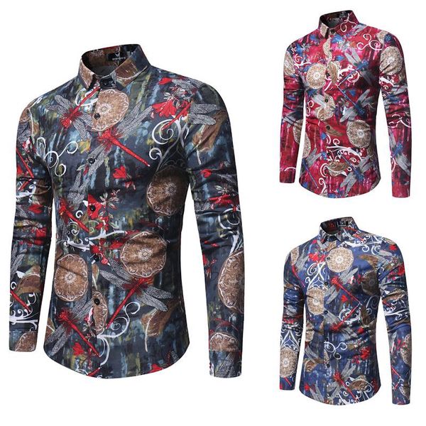 2019 new fashion casual men shirt long sleeve europe style slim fit shirt men cotton floral shirts mens clothes, White;black
2019 new fashion casual men shirt long sleeve europe style slim fit shirt men cotton floral shirts mens clothes, White;black