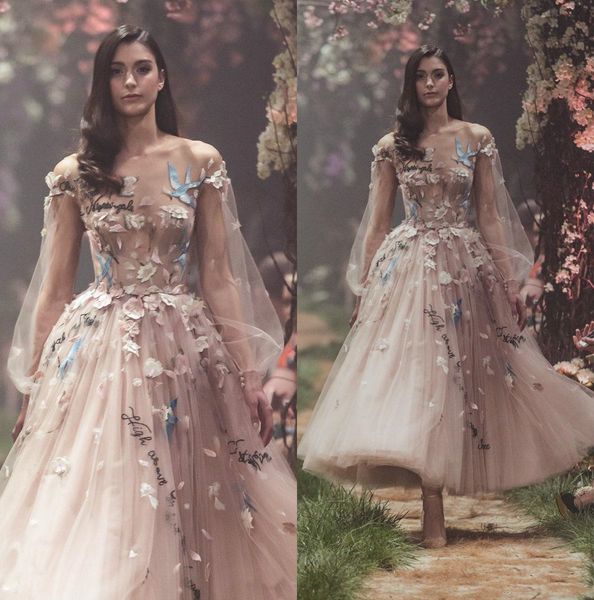 new paolo sebastian prom dresses long sheer jewel neck with puffy sleeves dress party evening ankle length 3d applique a line party gown, Black
new paolo sebastian prom dresses long sheer jewel neck with puffy sleeves dress party evening ankle length 3d applique a line party gown, Black