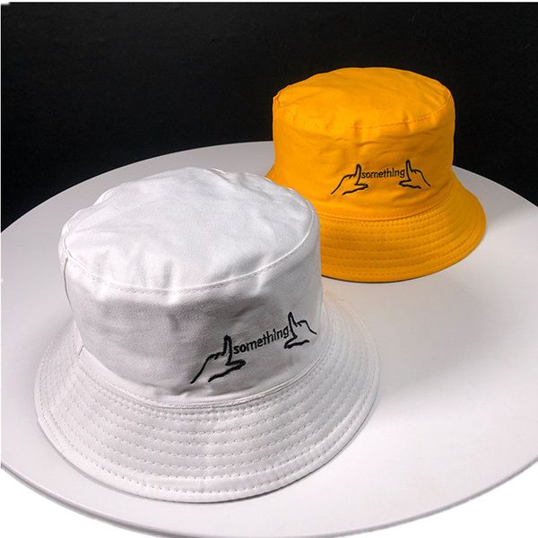 2018 cotton black and white letter embroidery bucket hat fisherman hat outdoor travel sun cap hats for men and women 189