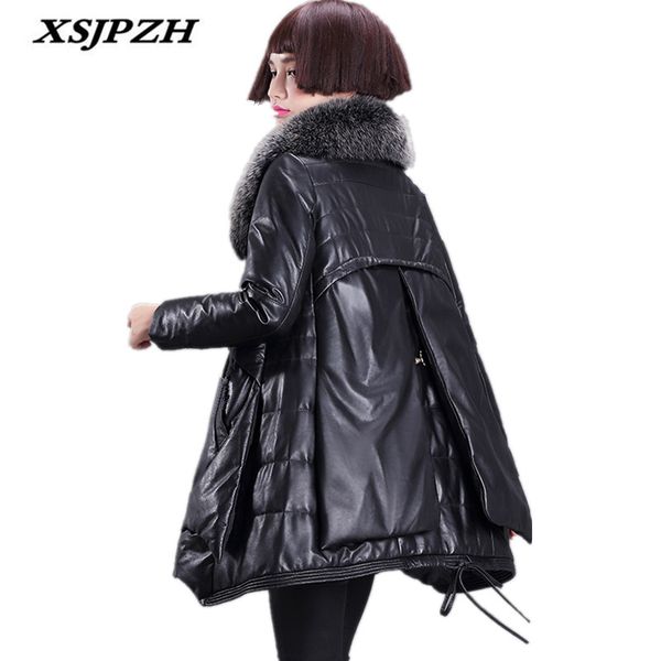 xsjpzh 2018 new women's winter genuine leather outer leather down jacket long sheep thick warm slim slimming coat lb328, Black
xsjpzh 2018 new women's winter genuine leather outer leather down jacket long sheep thick warm slim slimming coat lb328, Black