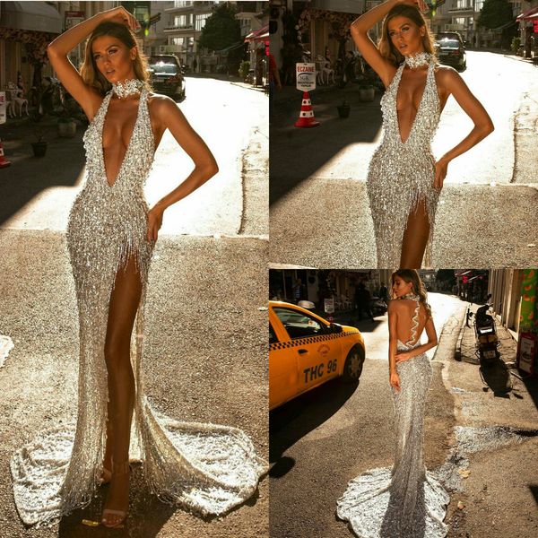 high side split silver evening dresses high collar lace sequins backless mermaid prom dress sweep train red carpet gowns, Black;red
high side split silver evening dresses high collar lace sequins backless mermaid prom dress sweep train red carpet gowns, Black;red