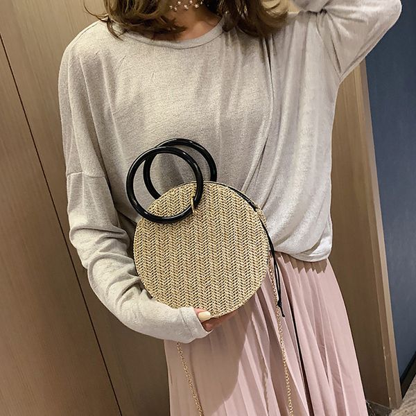 women round straw messenger bag retro rattan woven shoulder bag lady's summer beach circle handbag tote straw satchel #yj
women round straw messenger bag retro rattan woven shoulder bag lady's summer beach circle handbag tote straw satchel #yj
