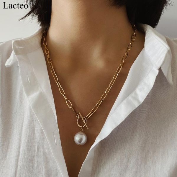 lacteo bohemian big imitation pearl pendant necklace jewelry for women gifts simple long clavicle metal chain charm necklace, Silver
lacteo bohemian big imitation pearl pendant necklace jewelry for women gifts simple long clavicle metal chain charm necklace, Silver