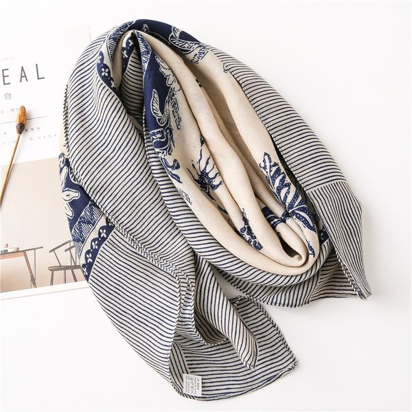 98*98cm flowers stripe splicing cotton scarf women ladies fashion versatile decorative scarf sunscreen shawl, Blue;gray
98*98cm flowers stripe splicing cotton scarf women ladies fashion versatile decorative scarf sunscreen shawl, Blue;gray