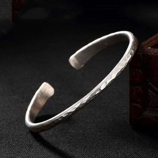 925 sterling silver bracelet lady style retro handicraft characteristic bracelet simple open bracelet delicate silver jewelry, Black
925 sterling silver bracelet lady style retro handicraft characteristic bracelet simple open bracelet delicate silver jewelry, Black